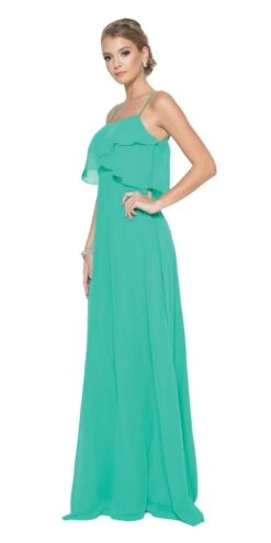 Juliet 591 Long Bridesmaid Dress Ruffled Bodice(Fuchsia Long Bridesmaid Dress Ruffled Bodice) -Dress Promotion Store 591 juliet kelly green