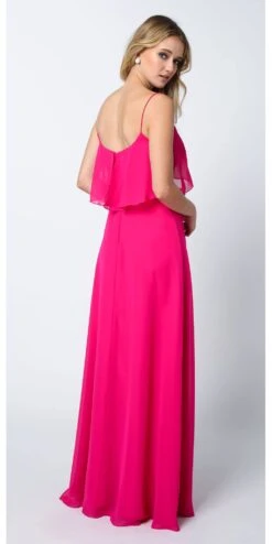 Juliet 591 Long Bridesmaid Dress Ruffled Bodice(Fuchsia Long Bridesmaid Dress Ruffled Bodice) -Dress Promotion Store 591Fuchsia 2