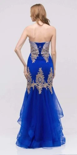 CLEARANCE - Eureka 6009 Strapless Embroidered Gown Layered Skirt (Size XL)(Clearance Eureka 6009 Strapless Embroidered Gown Layered Skirt Size Xl) -Dress Promotion Store 6009 eureka royal blue dress back 7b62a5eb 848e 4d03 8eef e72a2c2468df