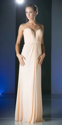 Cinderella Divine 601 Strapless Sweetheart Chiffon Semi Formal Dress(Strapless Sweetheart Chiffon Semi Formal Dress Blush Long) -Dress Promotion Store 601 cinderella divine blush