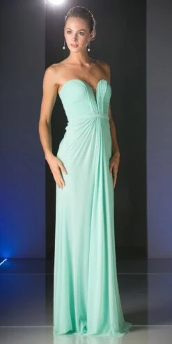 Cinderella Divine 601 Strapless Sweetheart Chiffon Semi Formal Dress(Strapless Sweetheart Chiffon Semi Formal Dress Blush Long) -Dress Promotion Store 601 cinderella divine mint
