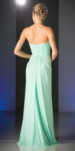 Cinderella Divine 601 Strapless Sweetheart Chiffon Semi Formal Dress(Strapless Sweetheart Chiffon Semi Formal Dress Blush Long) -Dress Promotion Store 601 cinderella divine mint back