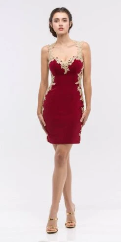 CLEARANCE - Eureka 6016 Lace Applique Sweetheart Short Cocktail Dress (Size XS)(Clearance Eureka 6016 Lace Applique Sweetheart Short Cocktail Dress Size Xs)