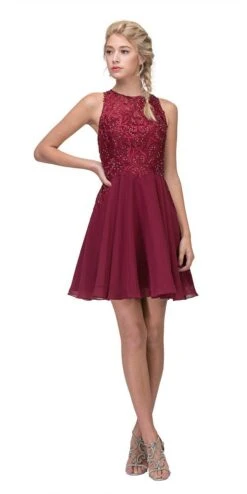 Eureka 6025 Lace Appliqued A-Line Short Dress(Lace Appliqued A Line Homecoming Short Dress Mocha) -Dress Promotion Store 6025 eureka fashion burgundy fda00df8 2a07 487f 98de 3f43a27da736