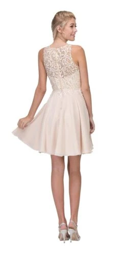 Eureka 6025 Lace Appliqued A-Line Short Dress(Lace Appliqued A Line Homecoming Short Dress Mocha) -Dress Promotion Store 6025 eureka fashion champagne back 50c14b83 a741 413e b0bf ba078e79085d