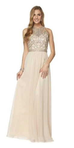 Juliet 609 A Line Chiffon Floor Length Gown Cut Out Back(Juliet 609 A Line Chiffon Floor Length Formal Gown Champagne Cut Out Back) -Dress Promotion Store 609 juliet champagne 23b9305a 5a1f 4695 bbdf 62af418f954a