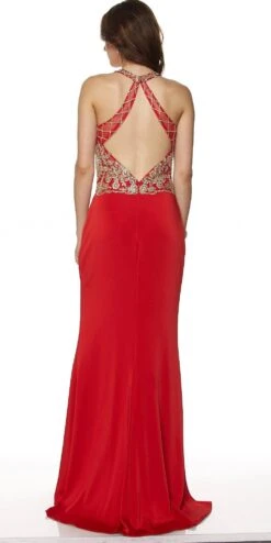 Juliet 614 Sexy Floor Length Formal Gown Cut Out Back Slit(Juliet 614 Sexy Floor Length Formal Gown Black Cut Out Back Slit) -Dress Promotion Store 614 juliet dress red back