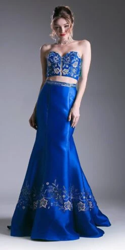 Cinderella Divine 62211 Bead Embroidered Two-Piece Gown Strapless(Jade Bead Embroidered Two Piece Prom Gown Strapless) 9 Cinderella Divine 62211 Bead Embroidered Two-Piece Gown Strapless(Jade Bead Embroidered Two Piece Prom Gown Strapless) -Dress Promotion Store 62211 royal