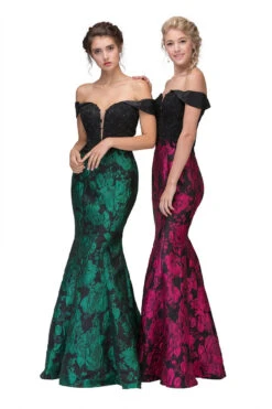 Eureka 6222 Off-the-Shoulder Floral Printed Gown(Off The Shoulder Floral Printed Prom Gown Black Hunter Green) -Dress Promotion Store 6222 eureka fashion group2 f36d0dd8 61d1 48bb bcb4 b8f206cfdb36
