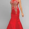 Juliet 623 Trumpet Style Gown With Applique Beading(Juliet 623 Red Trumpet Style Prom Gown With Applique Beading) -Dress Promotion Store 623 juliet red