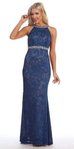 Celavie 6231 Halter Jeweled Neck And Waist Fit And Flare Lace Gown(Halter Jeweled Neck And Waist Fit And Flare Lace Prom Gown Wine Nude) -Dress Promotion Store 6231ce navy bf4bbcd7 fa4b 40e5 9ee5 a900af6811c8