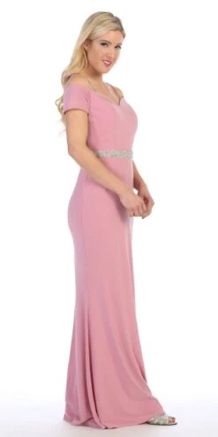 Celavie 6292L Off Shoulder Evening Gown Appliqued Waist(Celavie 6292 Navy Blue Off Shoulder Evening Gown Appliqued Waist) -Dress Promotion Store 6292L celavie mauve right side 5da955e1 c9ff 46cf b340 f312bf1bc157