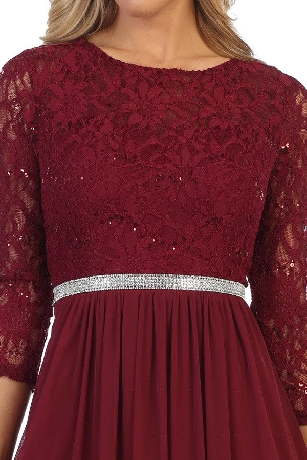 Celavie 6305-S Quarter Sleeves Lace Top A-Line Knee Length Dress(Royal Blue Quarter Sleeves Lace Knee Length Wedding Guest Dress) 21 Celavie 6305-S Quarter Sleeves Lace Top A-Line Knee Length Dress(Royal Blue Quarter Sleeves Lace Knee Length Wedding Guest Dress) - Image 19