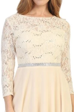 Celavie 6305-S Quarter Sleeves Lace Top A-Line Knee Length Dress(Royal Blue Quarter Sleeves Lace Knee Length Wedding Guest Dress) 25 Celavie 6305-S Quarter Sleeves Lace Top A-Line Knee Length Dress(Royal Blue Quarter Sleeves Lace Knee Length Wedding Guest Dress) -Dress Promotion Store 6305s celavie champagne zoom