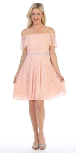 Celavie 6317 Ruffled Off Shoulder Lace A-Line Dress(Ruffled Off Shoulder Lace A Line Wedding Guest Dress Black) -Dress Promotion Store 6317 celavie blush 3c2f8422 82fa 480b b2b5 d61f8a296b35