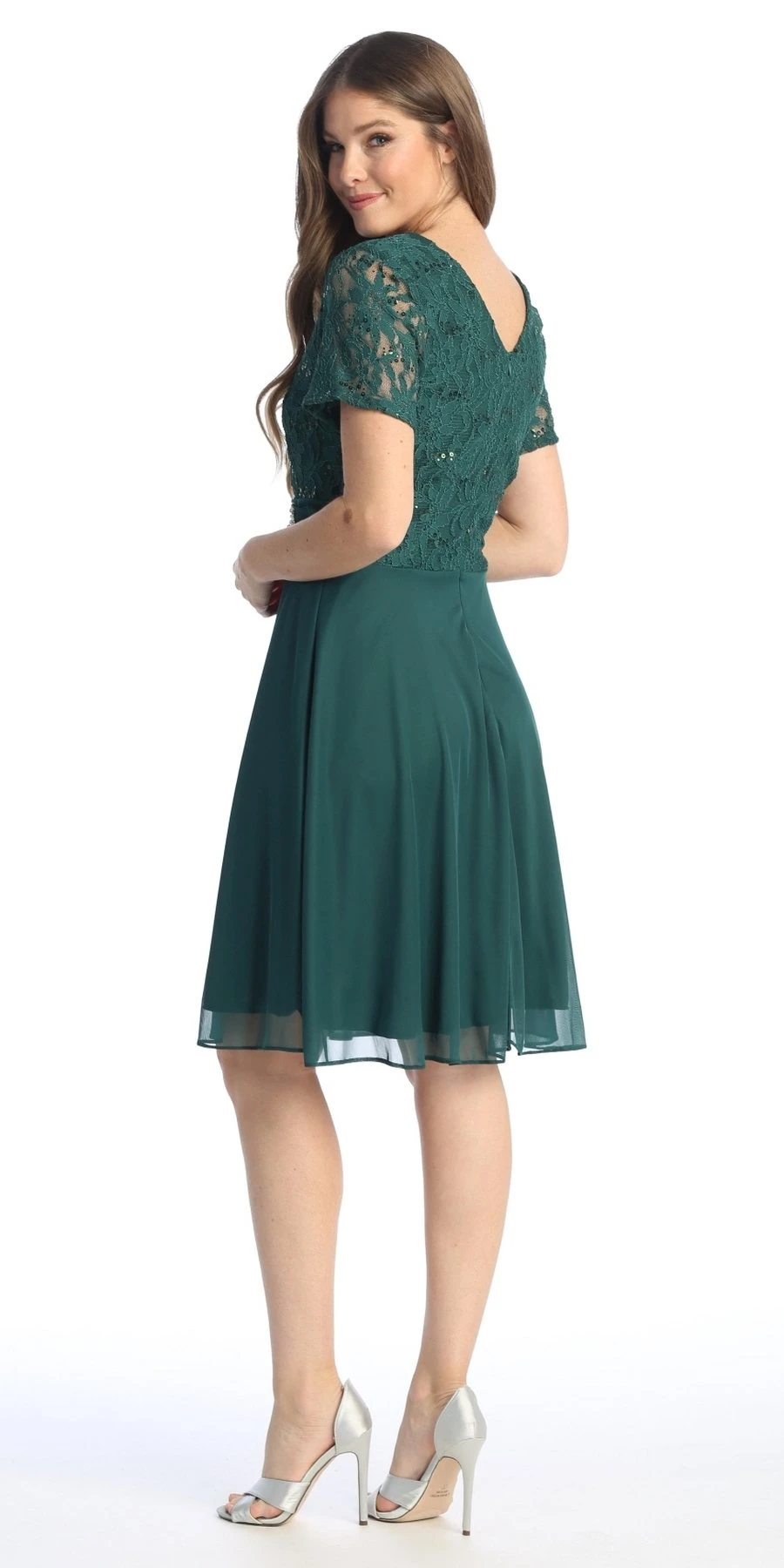 CLEARANCE - Celavie 6320S Knee Length Dress With Short Sleeves (Size L)(Clearance Celavie 6320s Knee Length Dress With Short Sleeves Size L) 4 CLEARANCE - Celavie 6320S Knee Length Dress With Short Sleeves (Size L)(Clearance Celavie 6320s Knee Length Dress With Short Sleeves Size L) - Image 2
