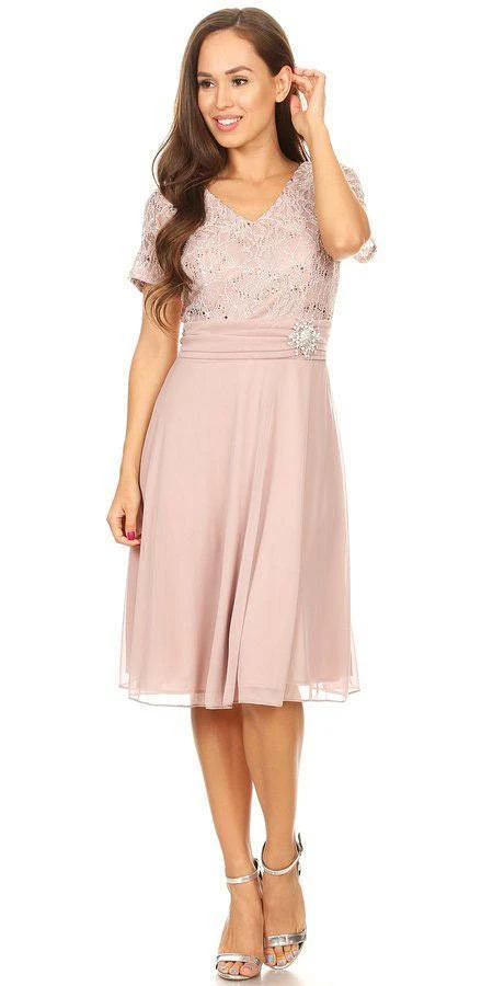 CLEARANCE - Celavie 6320S Knee Length Dress With Short Sleeves (Size L)(Clearance Celavie 6320s Knee Length Dress With Short Sleeves Size L) 14 CLEARANCE - Celavie 6320S Knee Length Dress With Short Sleeves (Size L)(Clearance Celavie 6320s Knee Length Dress With Short Sleeves Size L) - Image 12