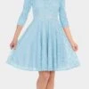 Celavie 6343S Off-the-Shoulder Short Lace A-Line Dress Mid Length Sleeves(Off The Shoulder Short Lace Homecoming Dress Baby Blue) -Dress Promotion Store 6343 celavie baby blue 5dbd92a4 2dbd 400e a7aa 2e3d162eaebf