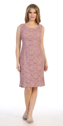 Celavie 6365 Short Lace Sleeveless Dress With Poncho Overlay(Celavie 6365 Short Lace Mauve Dress Semi Formal With Poncho) -Dress Promotion Store 6365 celavie mauve no jacket
