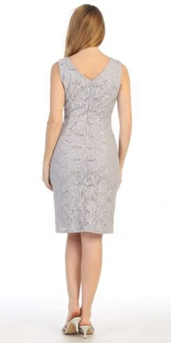 Celavie 6365 Short Lace Sleeveless Dress With Poncho Overlay(Celavie 6365 Short Lace Mauve Dress Semi Formal With Poncho) -Dress Promotion Store 6365 celavie silver no jacket back