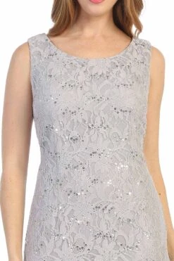 Celavie 6365 Short Lace Sleeveless Dress With Poncho Overlay(Celavie 6365 Short Lace Mauve Dress Semi Formal With Poncho) -Dress Promotion Store 6365 celavie silver zoom