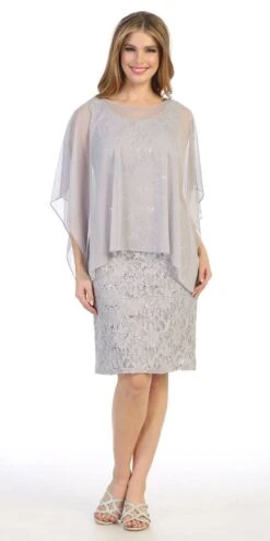 Celavie 6365 Short Lace Sleeveless Dress With Poncho Overlay(Celavie 6365 Short Lace Mauve Dress Semi Formal With Poncho) -Dress Promotion Store 6365 celavie silver 6c75711a e549 495d 8f3e 9133fea1598d