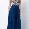 Juliet 637 Sleeveless A-Line Rhinestone Embellished Gown(Juliet 637 Sleeveless A Line Rhinestone Embellished Prom Gown Navy Blue) -Dress Promotion Store 637 juliet navy blue