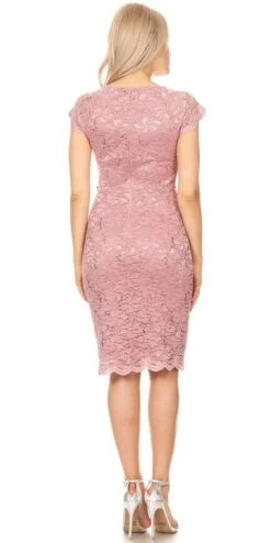 Celavie 6372S Beaded Waist Short Cocktail Dress(Beaded Waist Short Wedding Guest Dress Black) -Dress Promotion Store 6372s celavie mauve back