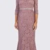 Celavie 6390L Off-Shoulder Long Formal Dress Beaded Waist(Off Shoulder Long Formal Dress Beaded Waist Mauve)
