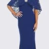 Celavie 6399 Long Sheath Dress With Lace Poncho(Royal Blue Long Formal Dress With Lace Poncho) -Dress Promotion Store 6399 celavie royal blue 1c857735 a88b 429e a78b 165434ff66b7