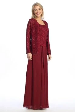 Celavie 6430-L Dress Mother Of The Bride A-Line Includes Jacket(Celavie 6430 L Dress Mother Of The Bride A Line Includes Jacket) -Dress Promotion Store 6430L celavie burgundy