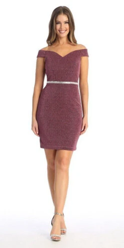 Celavie 6478 Short Off The Shoulder Cocktail Dress(Celavie 6478 Short Off The Shoulder Cocktail Dress)