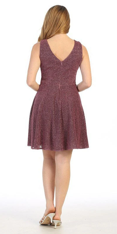 Celavie 6846S Embellished Waist Short Sleeveless Cocktail Dress(Embellished Waist Mauve Short Cocktail Dress Sleeveless) 4 Celavie 6846S Embellished Waist Short Sleeveless Cocktail Dress(Embellished Waist Mauve Short Cocktail Dress Sleeveless) - Image 2