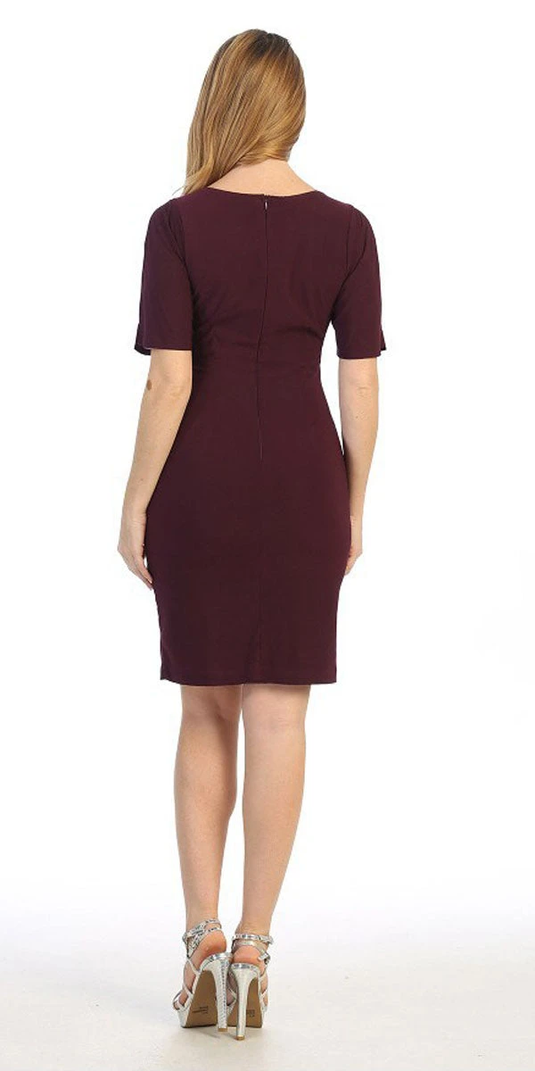 Celavie 6500 Short Fitted Dress With Mid Slit Sleeves(Celavie 6500 Short Fitted Dress With Mid Slit Sleeves) 4 Celavie 6500 Short Fitted Dress With Mid Slit Sleeves(Celavie 6500 Short Fitted Dress With Mid Slit Sleeves) - Image 2