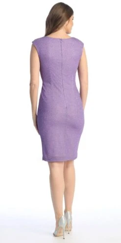 Celavie 6514-S Short Cap Sleeve Dress With Ruffle(Celavie 6514 Short Cap Sleeve Dress With Ruffle) -Dress Promotion Store 6514 SLilac3