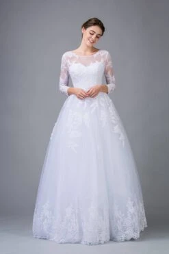 Eureka 6515 Lace Wedding Ball Gown Long Sleeves Cut-Out Back(Off White Lace Wedding Ball Gown Long Sleeves Cut Out Back) -Dress Promotion Store 6515 eureka fashion white 800x1200 1