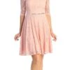 Celavie 6530-S Short A-Line Lace Dress With Mid-Length Sleeves(Celavie 6530s Short A Line Lace Dress With Mid Length Sleeves) -Dress Promotion Store 6530 SBlush