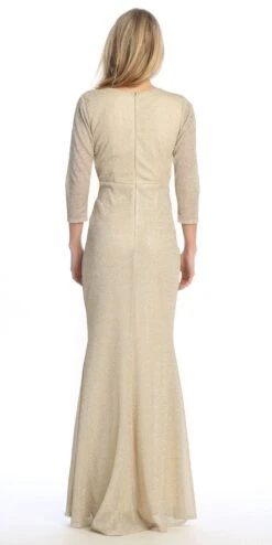 Celavie 6532-L Long Fitted Sheath Glitter Knit Dress V-Neckline(Celavie 6532 L Long Fitted Sheath Glitter Knit Dress V Neckline) -Dress Promotion Store 6532 LChampBack