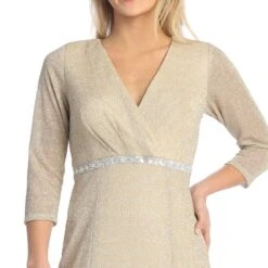 Celavie 6532-L Long Fitted Sheath Glitter Knit Dress V-Neckline(Celavie 6532 L Long Fitted Sheath Glitter Knit Dress V Neckline) -Dress Promotion Store 6532 LChampDetail