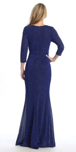 Celavie 6532-L Long Fitted Sheath Glitter Knit Dress V-Neckline(Celavie 6532 L Long Fitted Sheath Glitter Knit Dress V Neckline) -Dress Promotion Store 6532 LRoyalBack