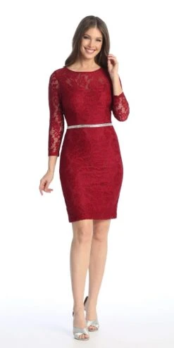 Celavie 6536-S Short Lace Dress Long Sleeves With Rhinestones(Celavie 6536s Short Lace Dress Long Sleeves With Rhinestones) -Dress Promotion Store 6536 SBurg 8146f974 085e 462a 9ec1 7c7ee1ca63bd