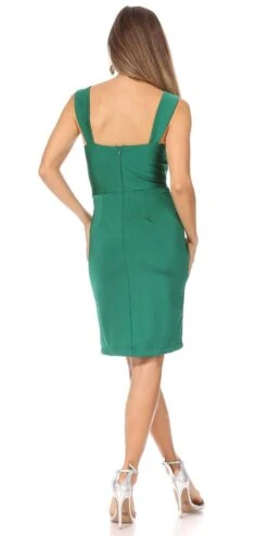 Celavie 6540-S Short Knee Length Cocktail Gown With Slit(Celavie 6540 Short Knee Length Cocktail Gown With Slit) -Dress Promotion Store 6540 GREEN D 0