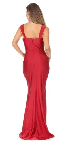 Celavie 6546-L Long Mermaid Ruched Sleeveless Dress(Celavie 6546 Long Mermaid Ruched Sleeveless Dress) -Dress Promotion Store 6546 RED D 0