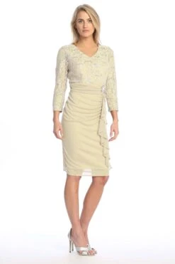 Celavie 6549-S Dress Short Long Sleeve Cocktail Dress(Celavie 6549 S Dress Short Long Sleeve Cocktail Dress) 33 Celavie 6549-S Dress Short Long Sleeve Cocktail Dress(Celavie 6549 S Dress Short Long Sleeve Cocktail Dress) -Dress Promotion Store 6549 S celavie champagne