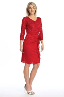 Celavie 6549-S Dress Short Long Sleeve Cocktail Dress(Celavie 6549 S Dress Short Long Sleeve Cocktail Dress) 32 Celavie 6549-S Dress Short Long Sleeve Cocktail Dress(Celavie 6549 S Dress Short Long Sleeve Cocktail Dress) -Dress Promotion Store 6549 S celavie red