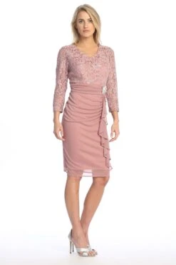 Celavie 6549-S Dress Short Long Sleeve Cocktail Dress(Celavie 6549 S Dress Short Long Sleeve Cocktail Dress) 26 Celavie 6549-S Dress Short Long Sleeve Cocktail Dress(Celavie 6549 S Dress Short Long Sleeve Cocktail Dress) -Dress Promotion Store 6549 SMauveRight