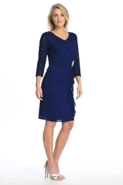 Celavie 6549-S Dress Short Long Sleeve Cocktail Dress(Celavie 6549 S Dress Short Long Sleeve Cocktail Dress) 30 Celavie 6549-S Dress Short Long Sleeve Cocktail Dress(Celavie 6549 S Dress Short Long Sleeve Cocktail Dress) -Dress Promotion Store 6549 SNavyRight