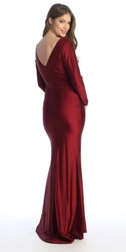 Celavie 6551-L Fitted Mermaid Ruched Long Sleeve Dress(Celavie 6551l Fitted Mermaid Ruched Long Sleeve Dress) 38 Celavie 6551-L Fitted Mermaid Ruched Long Sleeve Dress(Celavie 6551l Fitted Mermaid Ruched Long Sleeve Dress) -Dress Promotion Store 6551 LBurg3
