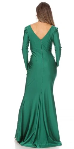 Celavie 6551-L Fitted Mermaid Ruched Long Sleeve Dress(Celavie 6551l Fitted Mermaid Ruched Long Sleeve Dress) 28 Celavie 6551-L Fitted Mermaid Ruched Long Sleeve Dress(Celavie 6551l Fitted Mermaid Ruched Long Sleeve Dress) -Dress Promotion Store 6551L GREEN D 0