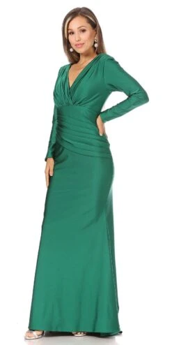 Celavie 6551-L Fitted Mermaid Ruched Long Sleeve Dress(Celavie 6551l Fitted Mermaid Ruched Long Sleeve Dress) 33 Celavie 6551-L Fitted Mermaid Ruched Long Sleeve Dress(Celavie 6551l Fitted Mermaid Ruched Long Sleeve Dress) -Dress Promotion Store 6551L GREEN D 1